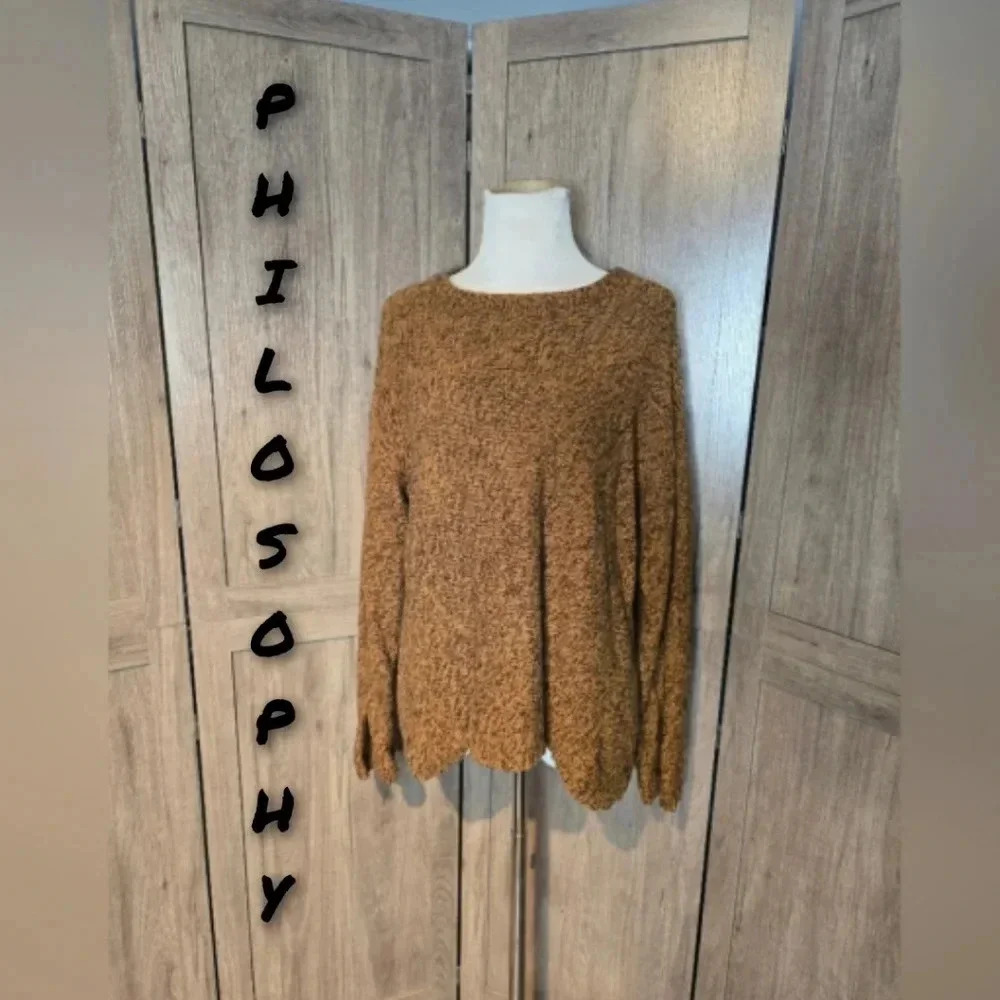 Philosophy mustard women knit sweater pullover